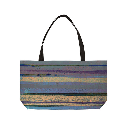 The Weekender  Bag - Rustic Stripe, Blue Lake