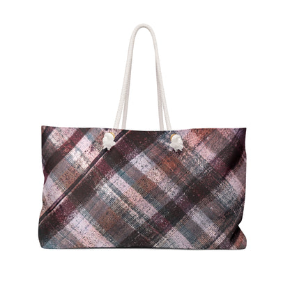 The Weekender Bag - Rustic Plaid, Mulberry