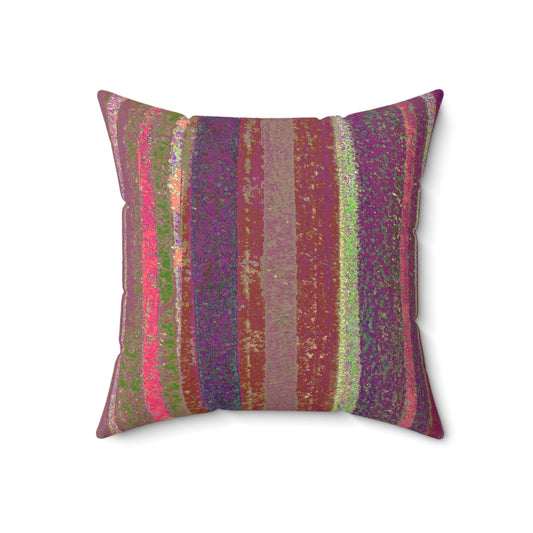 Faux Suede Pillow - Rustic Stripe,