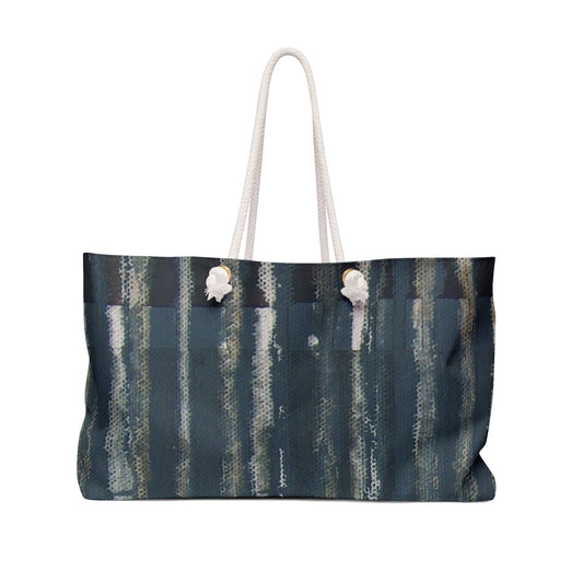 The Weekender Bag - Rustic Stripe, Denim