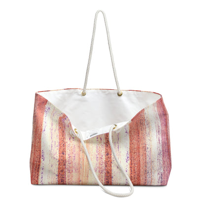 The Weekender Bag - Rustic Stripe, Pomelo