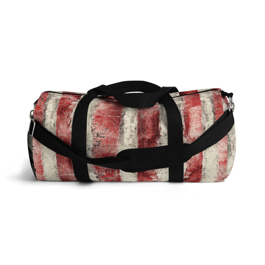 The Duffle Bag - Rustic Stripe, Sangria