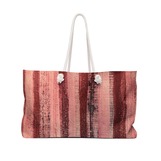 The Weekender Bag - Rustic Stripe, Rosé All Day