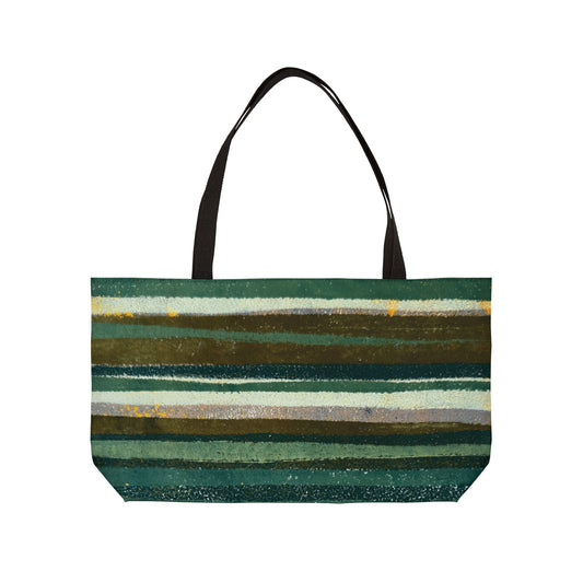 The Weekender Bag - Rustic Stripe, Jade