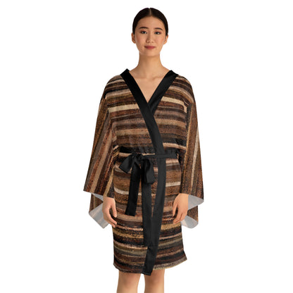 The Chroma Kimono - Rustic Stripe, Sepia