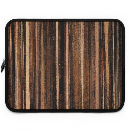The Laptop Sleeve - Rustic Stripe, Sepia