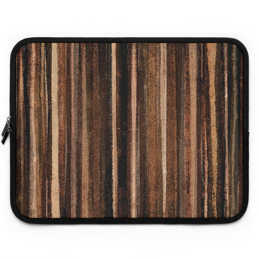 The Laptop Sleeve - Rustic Stripe, Sepia
