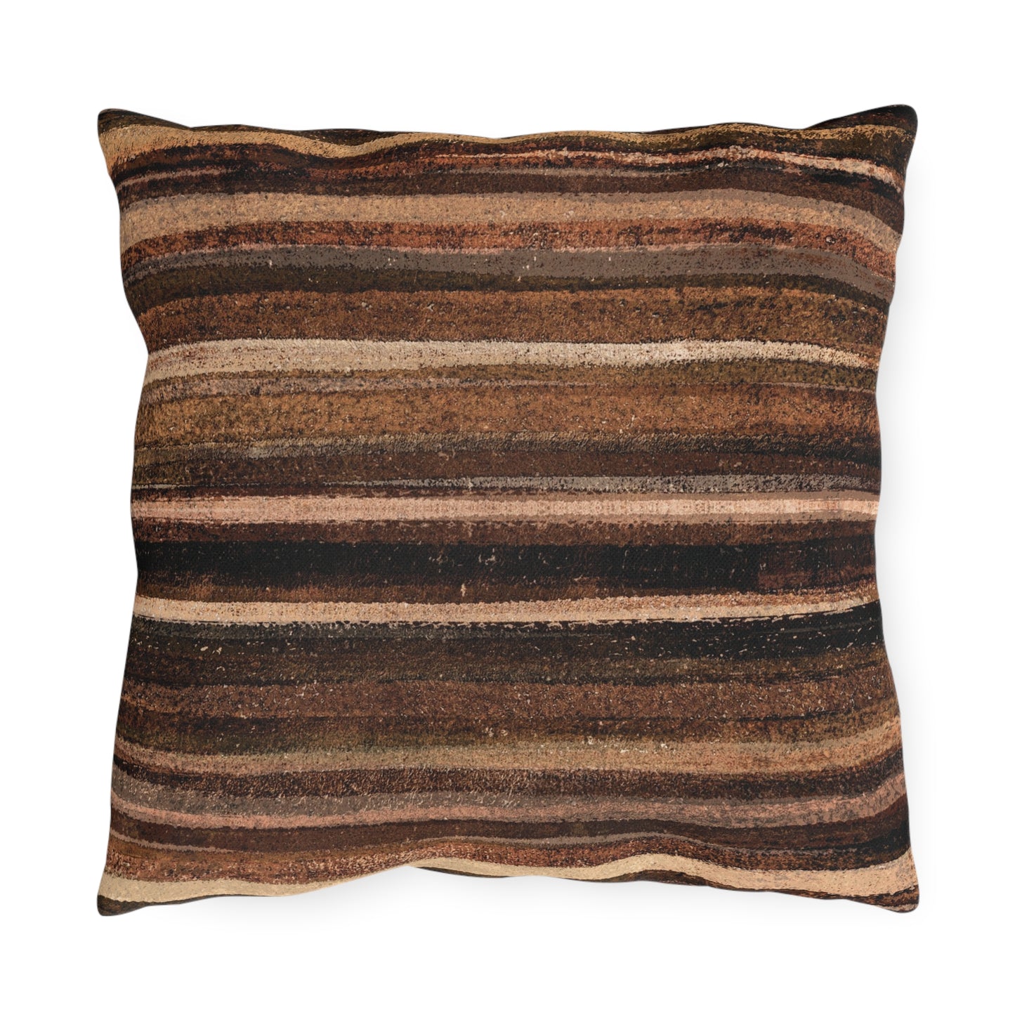 The Outdoor Pillow - Rustic Stripe, Sepia