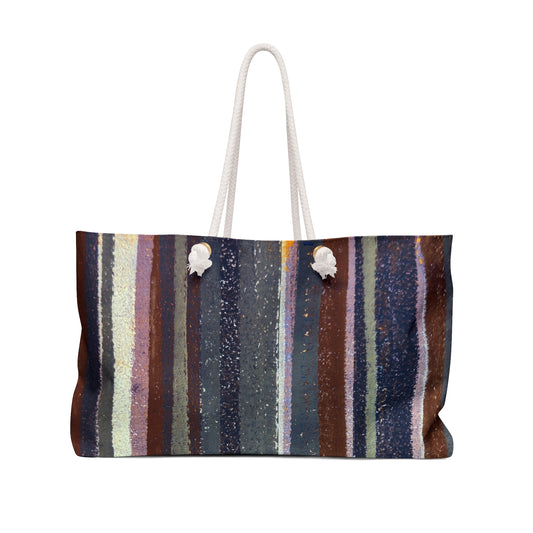 The Weekender Bag, Rustic Stripe - Rust and Steel