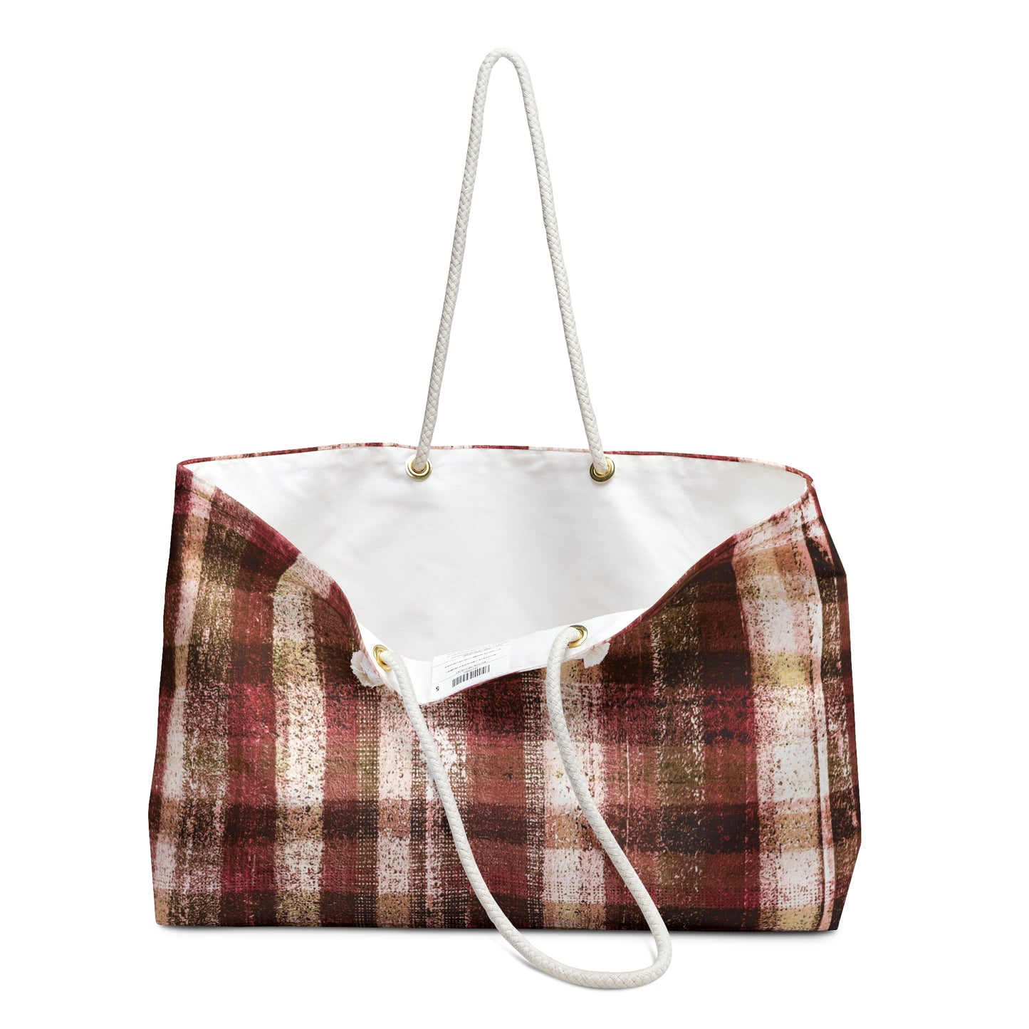 The Weekender Bag - Rustic Plaid, Tomato