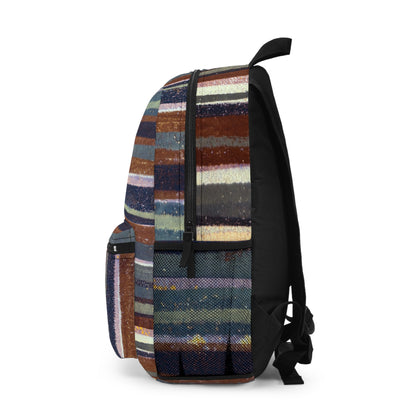 The Art On Your Back Pack - Rustic Stripe, Rust and Steel
