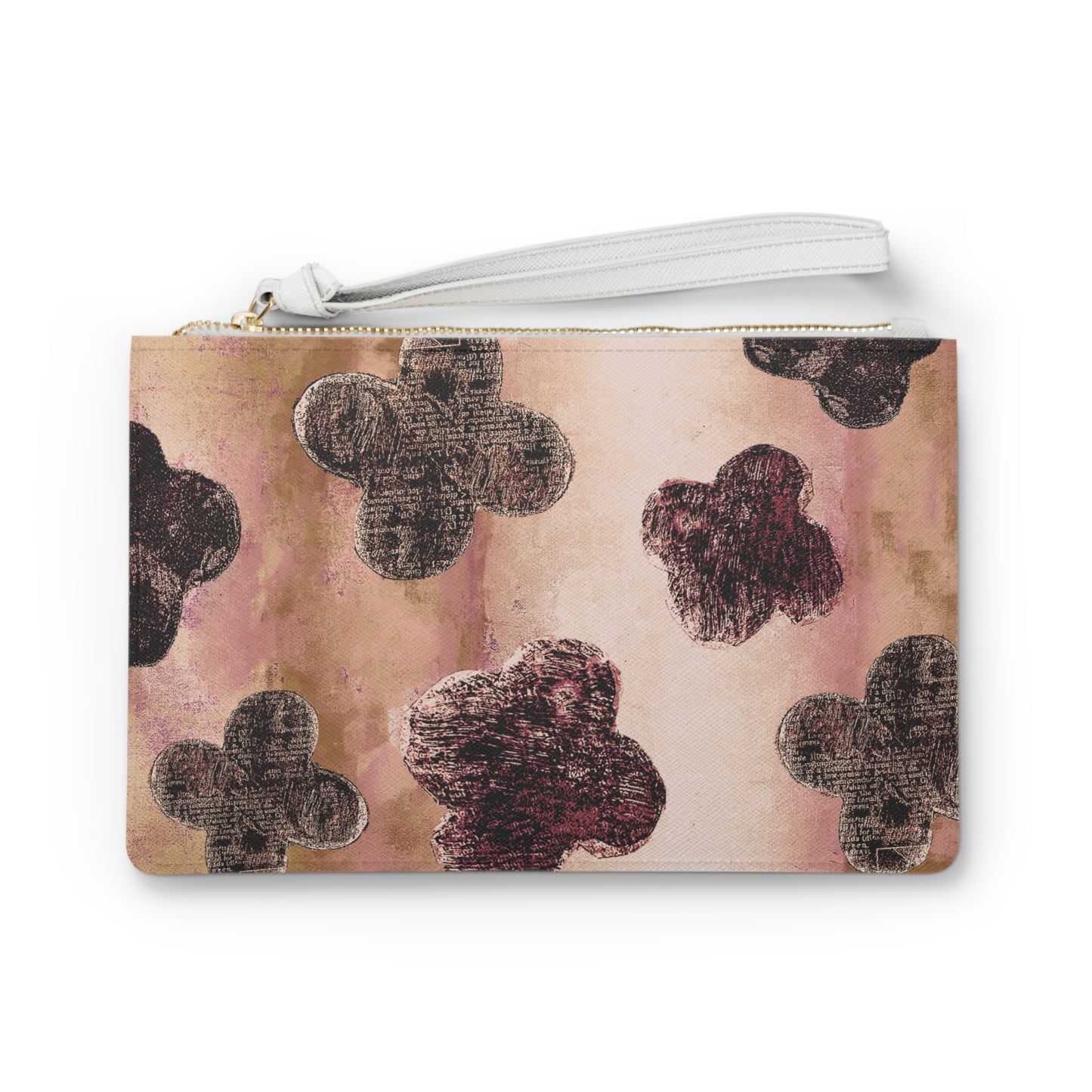 The Vegan Leather Clutch - Bloom, Tea Rose