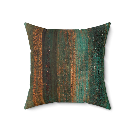 The Faux Suede Pillow - Rustic Stripe, Twilight