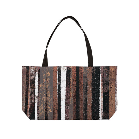 The Weekender Tote - Rustic Stripe, Copper Hills