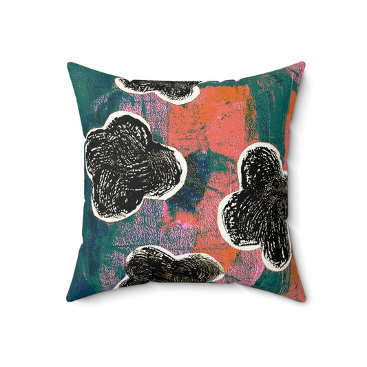The Faux Suede Pillow - Bloom, Tiger Lily