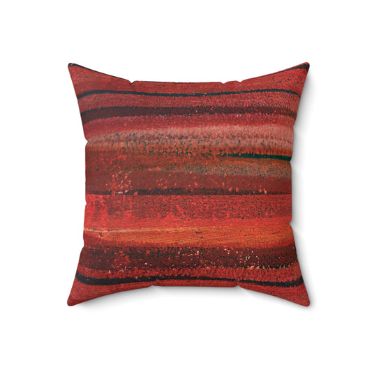 The Faux Suede Pillow - Rustic Stripe, Desert Sunset