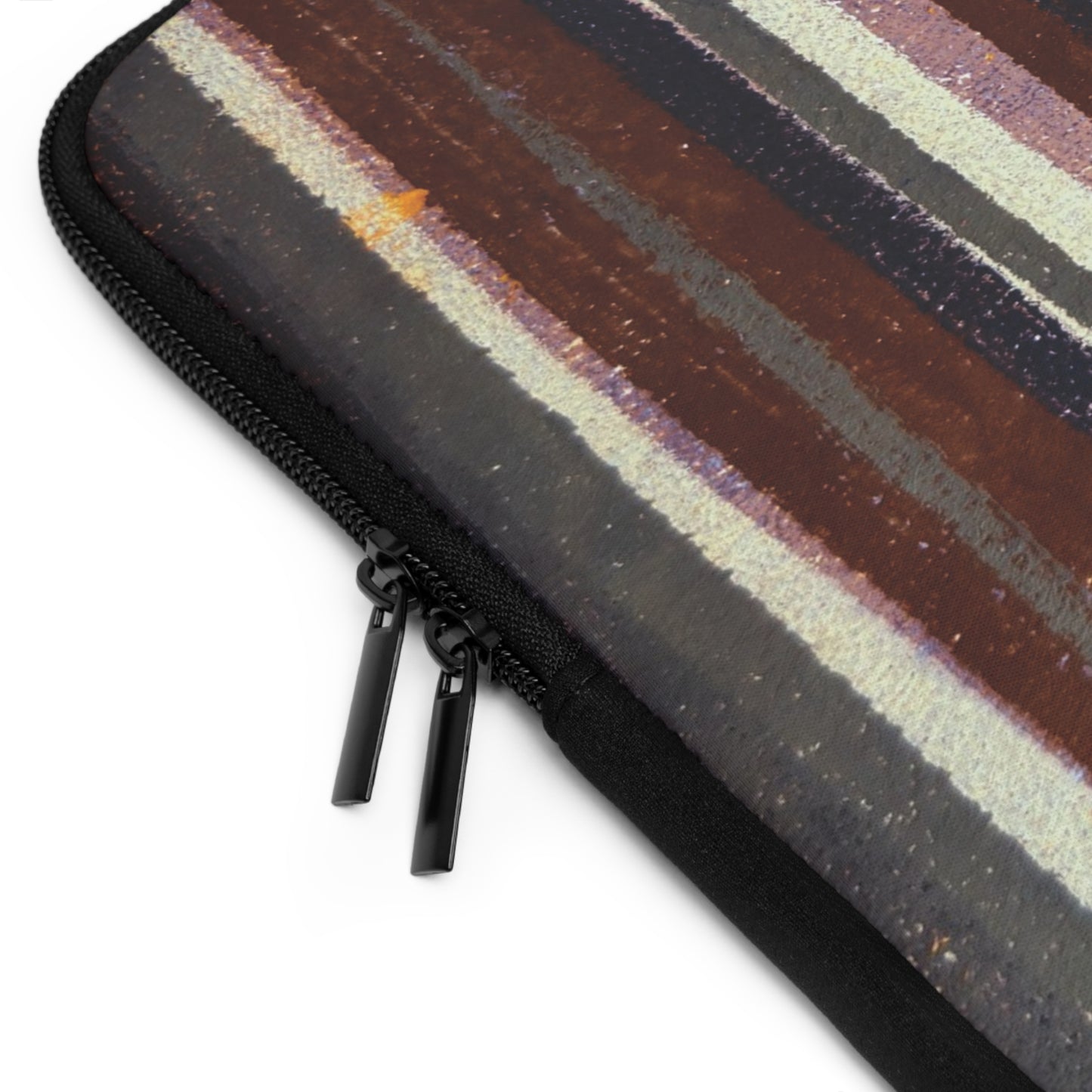 The Laptop Sleeve - Rustic Stripe, Rust and Steel