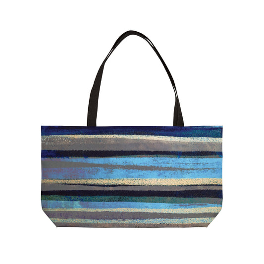 The Weekender  Bag - Rustic Stripe, Blue Lake