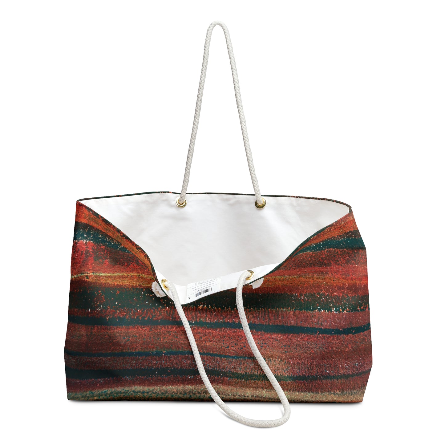 The Weekender Bag - Rustic Stripe, Tiger Lily