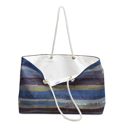 The Weekender Bag - Rustic Stripe, Purple Mountains