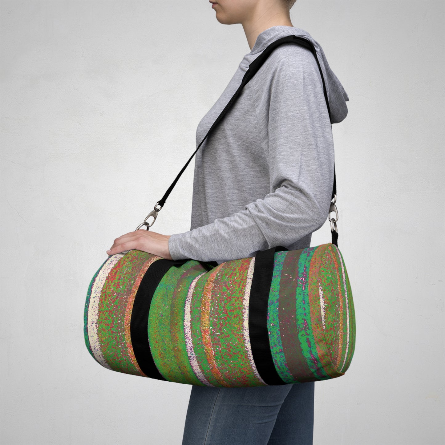 The Durable Duffle Bag - Rustic Stripe, Agave