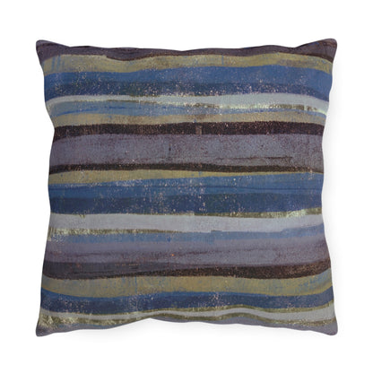 The Outdoor Pillow - Rustic Stripe, Purple Mountains