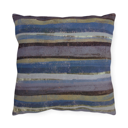 The Outdoor Pillow - Rustic Stripe, Purple Mountains