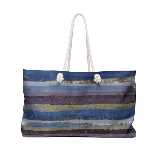 The Weekender Bag - Rustic Stripe, Purple Mountains