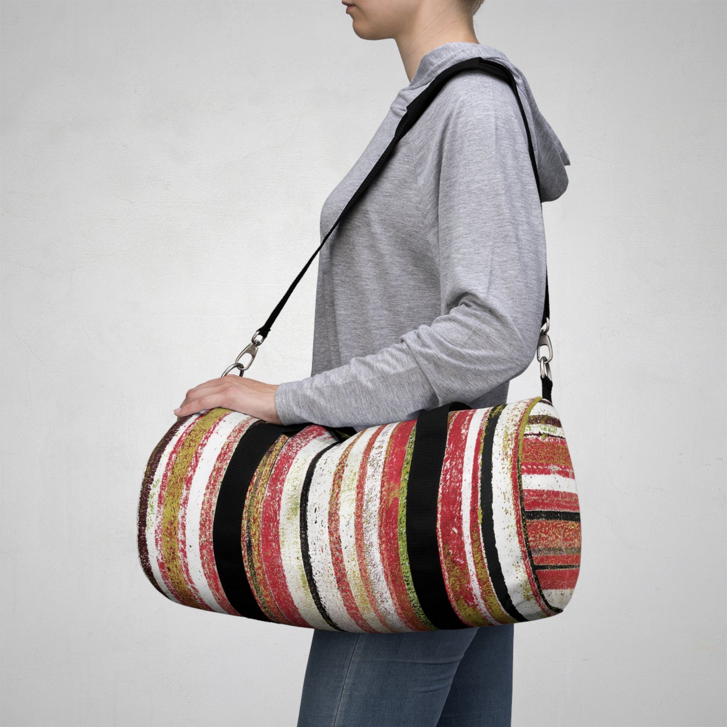 The Durable Duffle Bag - Rustic Stripe, Fiesta