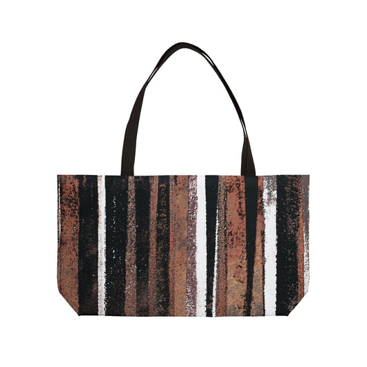 The Weekender Tote - Rustic Stripe, Copper Hills