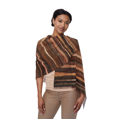 The Studio Scarf - Rustic Stripe, Sepia