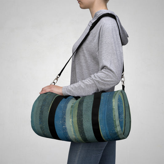 The Durable Duffle Bag - Rustic Stripe, Lagoon