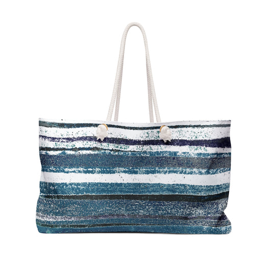 The Weekender Bag - Rustic Stripe, Marina