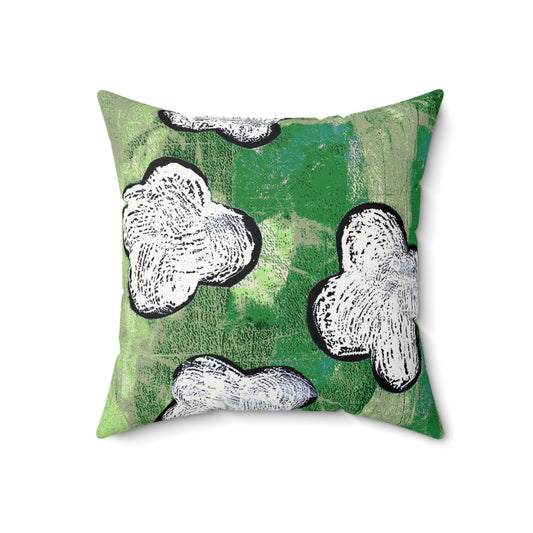 The Faux Suede Pillow - Bloom, Euphorbia