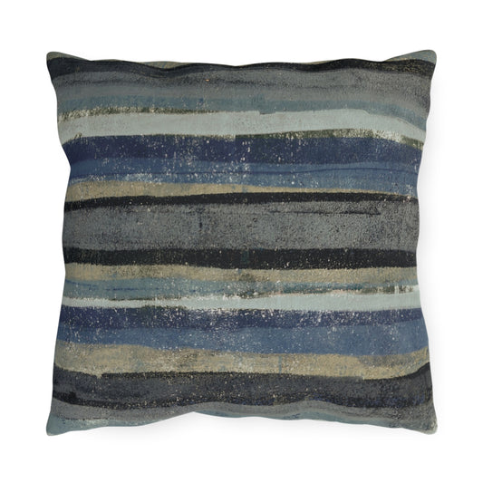 The Outdoor Pillow - Rustic Stripe, Blue Hill