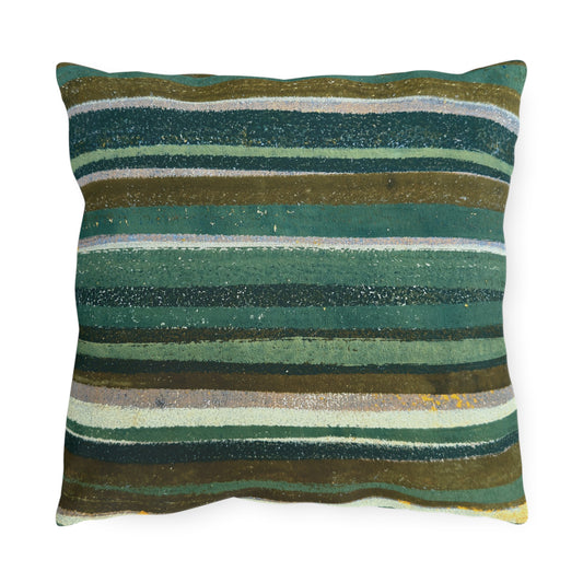 The Outdoor Pillow - Rustic Stripe, Jade