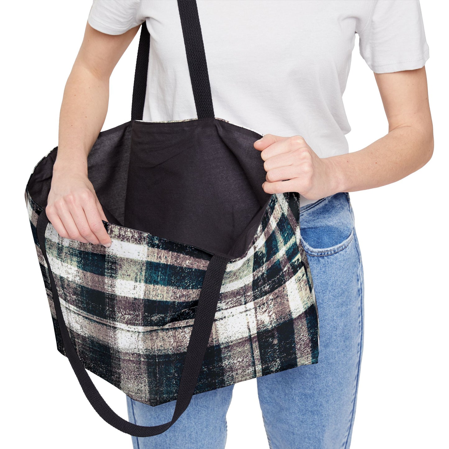 The Weekender Bag - Rustic Plaid, Ink