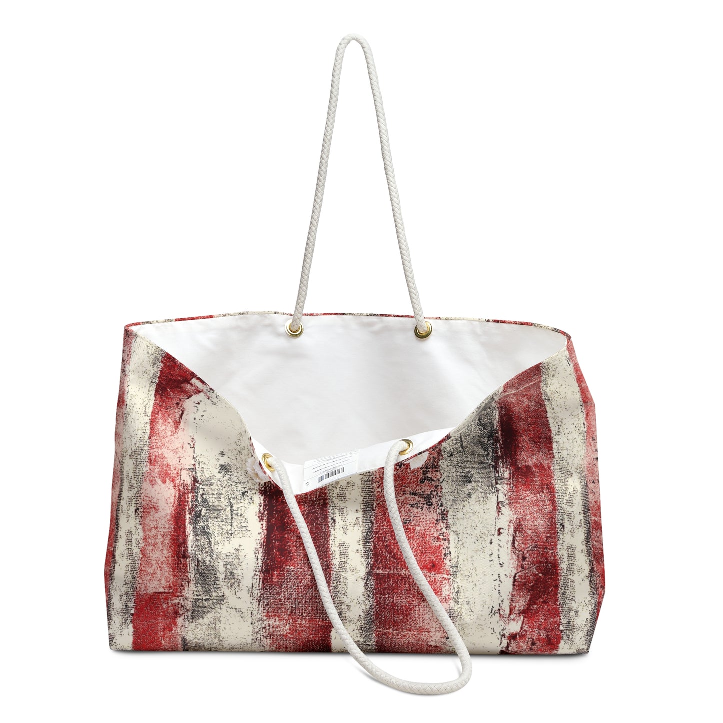 The Weekender Bag - Rustic Stripe, Sangria