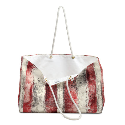 The Weekender Bag - Rustic Stripe, Sangria