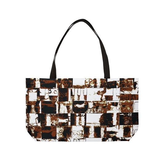 The Weekender Tote - Memory Block, Sepia