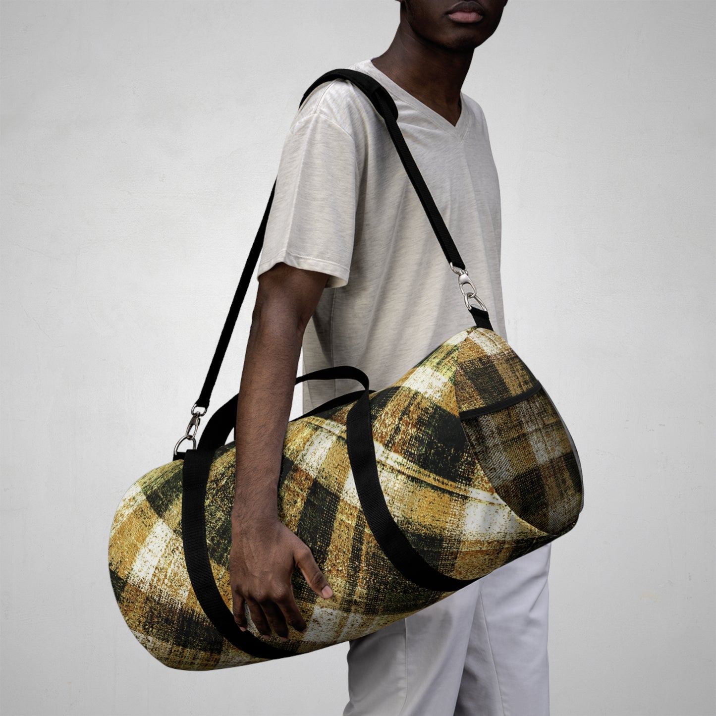 The Durable Duffle Bag - Rustic Plaid, Bumblebee