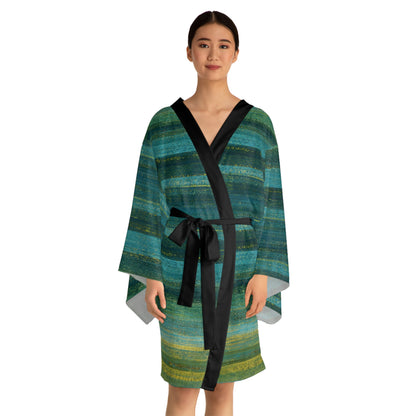 The Chroma Kimono - Rustic Stripe, Algae