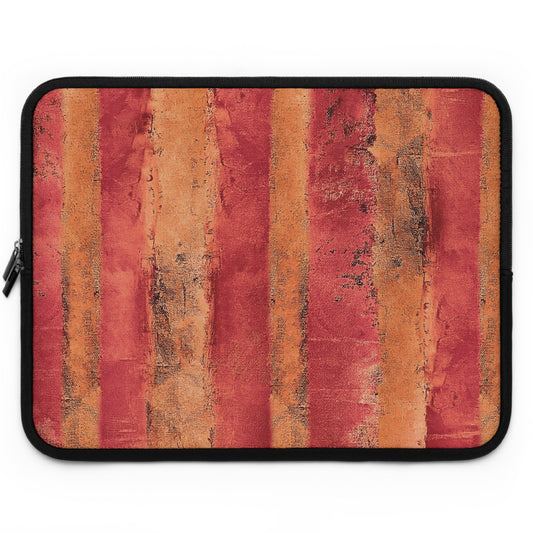 The Laptop Sleeve - Rustic Stripe, Cactus Flower
