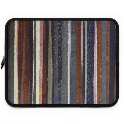 The Laptop Sleeve - Rustic Stripe, Rust and Steel