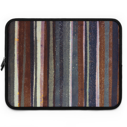 The Laptop Sleeve - Rustic Stripe, Rust and Steel