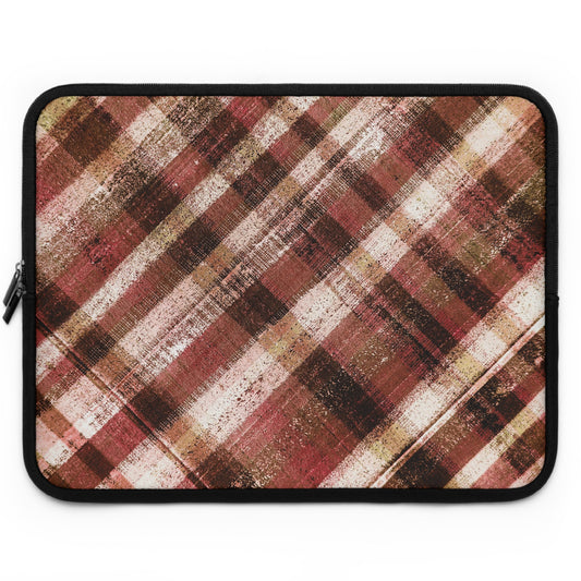 The Laptop Sleeve - Rustic Plaid, Tomato