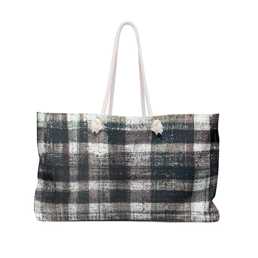 The Weekender Bag - Rustic Plaid, Ink
