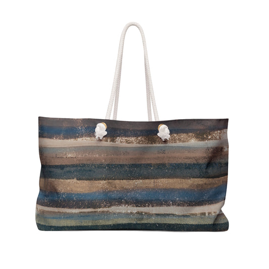 The Weekender Bag - Rustic Stripe, Earth