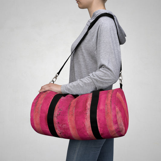 The Durable Duffle Bag - Rustic Stripe, Very Berry
