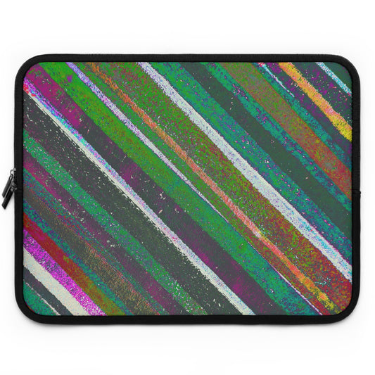 The Laptop Sleeve - Rustic Stripe, Spirulina